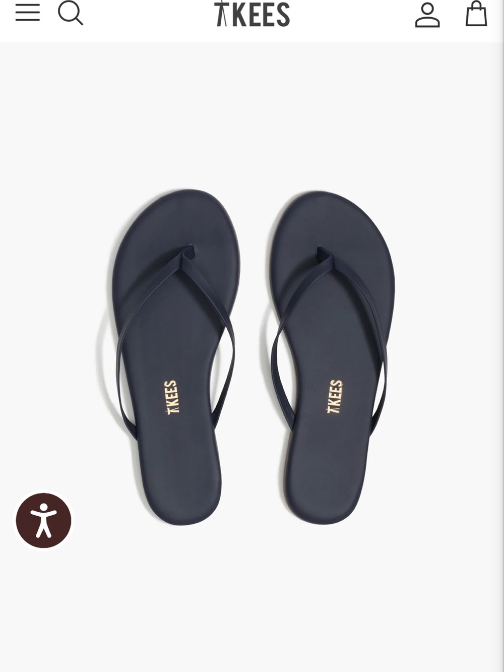 TKEES Navy Slim-Strap Flip Flop Sandals